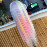 Ombre Rainbow Straight Lace Front Customized Wig